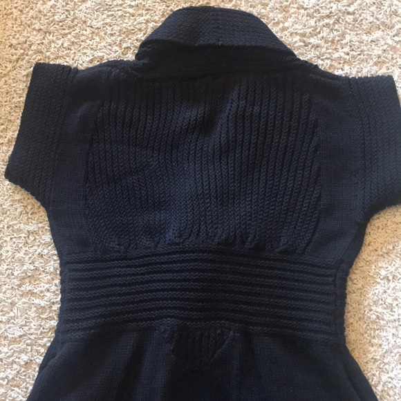 NWOT Black Shae Short-sleeve Cabled Tie Cardigan L - Picture 4 of 5